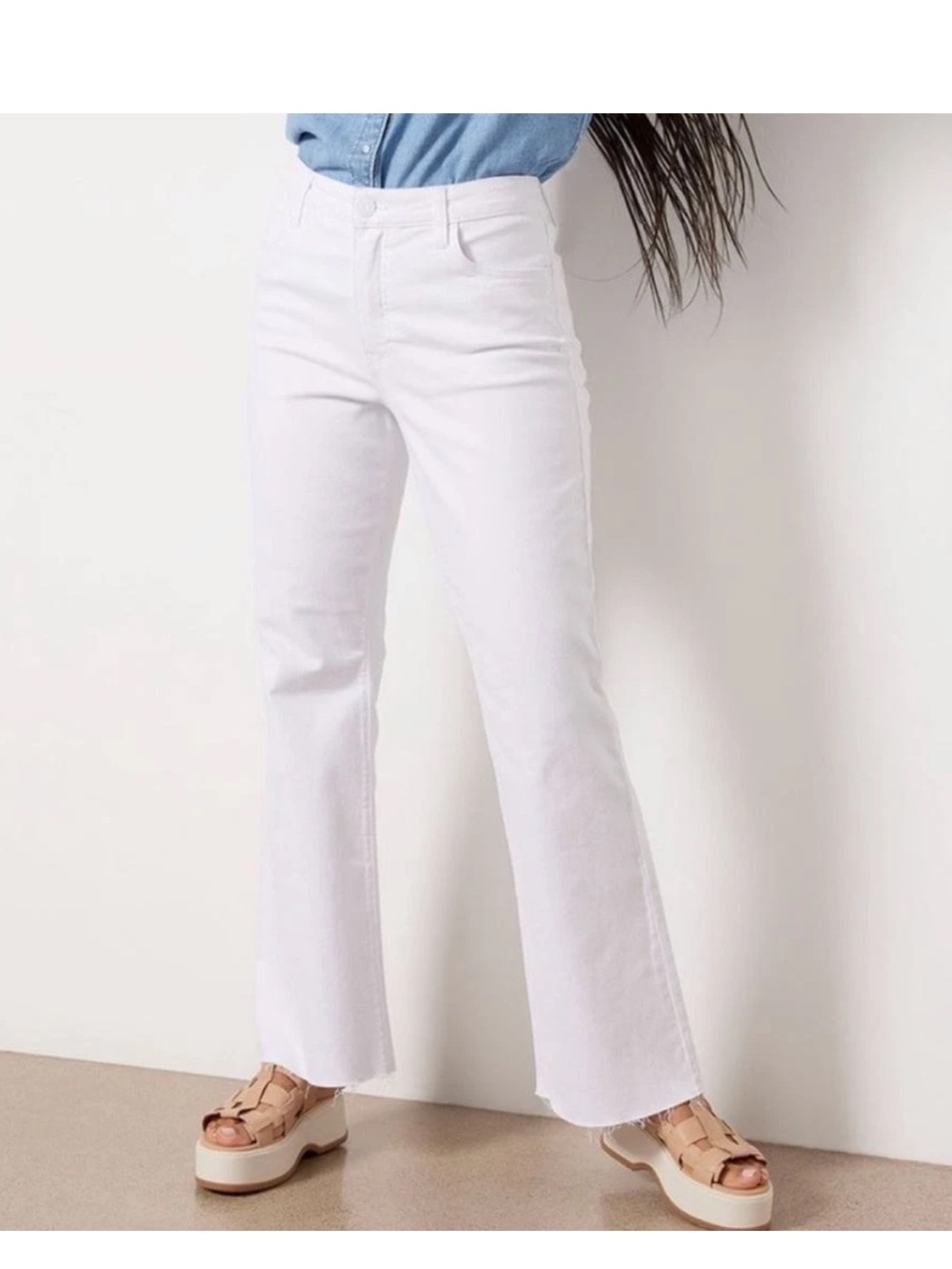 Kut From The Kloth Stella High Rise wide leg Fab Ab White Jeans Size 16